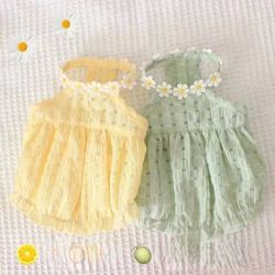 daisy dress pet clothing: breathable summer costume for small french bulldog