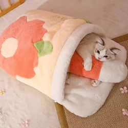 Japanese Sakura Cat Bed: Cozy Sleeping Bag for Cats