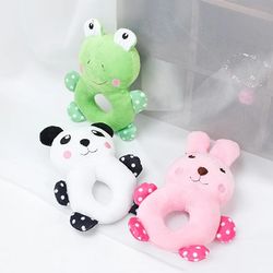 soft plush pet chew toy: cartoon panda frog rabbit dog for small dog & puppy