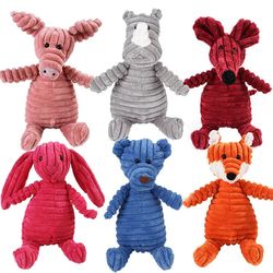 plush corduroy dog toys: squeaky, bite-resistant, for small-medium dogs