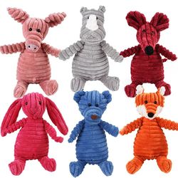 Plush Corduroy Dog Toys: Squeaky, Bite-Resistant, for Small-Medium Dogs