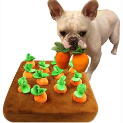 interactive plush dog toy: carrot chew for sniffing & training