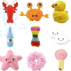 cute puppy dog cat squeaky toy - bite resistant chew for small pets