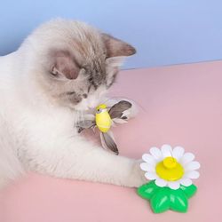 Interactive Rotating Cat Toy: Colorful Butterfly & Bird Shapes for Fun Training