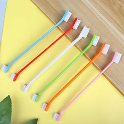 double-headed dog & cat toothbrush: multi-angle cleaning & massage tool