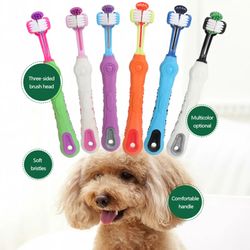 Pet Toothbrush: Three-Head Multi-angle Cleaner for Dog & Cat Dental Care