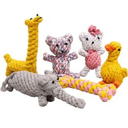 bite-resistant chew toys for small dogs: rope knot ball toy for teeth cleaning & play