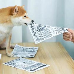 Dog Toys: Funny Newspaper Design, Chew-Resistant, Teeth Cleaning - Small/Medium Size