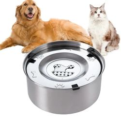 Stainless Steel Dog Floating Bowl | No Spill Water Dispenser