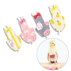 colorful fruit floral parrot diaper with bowtie: washable flight suit for pet birds