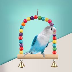 bird chewing toy: parrot swing, hanging ring, cotton rope – bite-resistant tearing toy for pet bird cage training