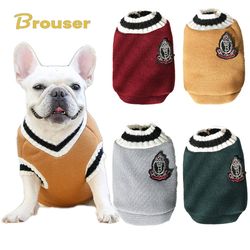 stylish college v-neck sweater for dogs and cats - warm winter apparel for pets