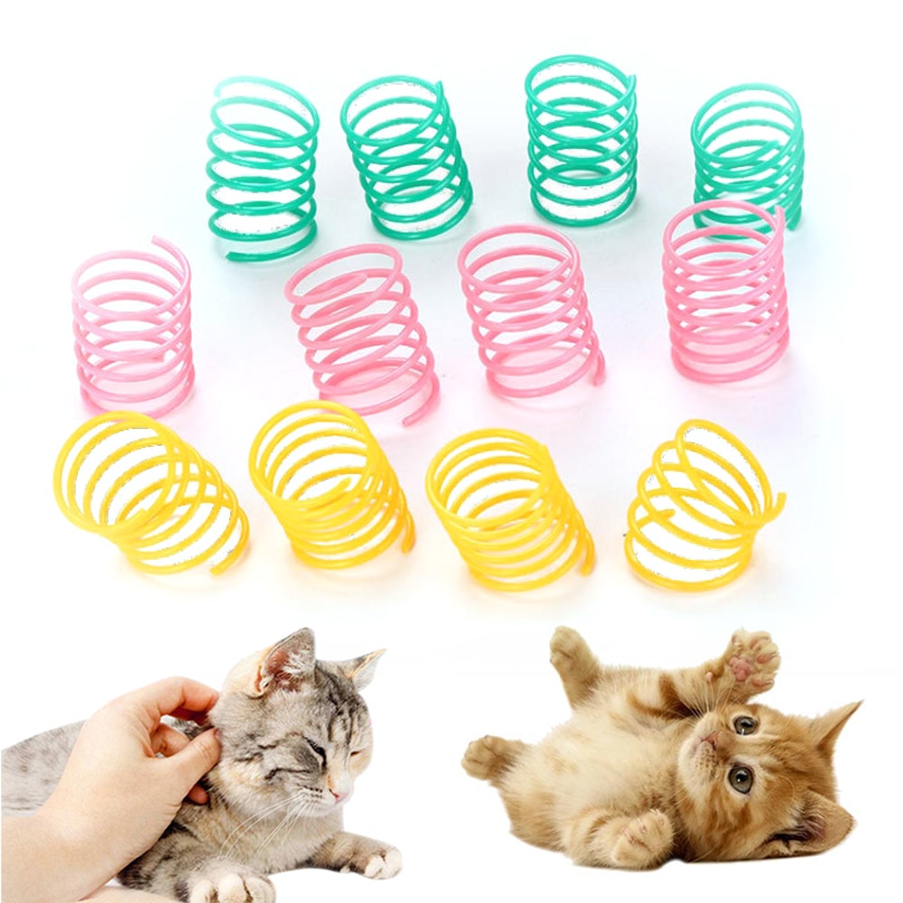 YylRKittenCoilSpiralSpringsCatToysInteractiveGaugeCatSpringToyColorfulSpringsCatPetTo