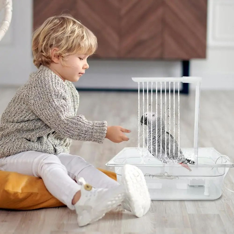 Automatic Parrot Bath Fountain Multipurpose Bird Bathing Tub Shower Box With Multiple Faucets For P 0