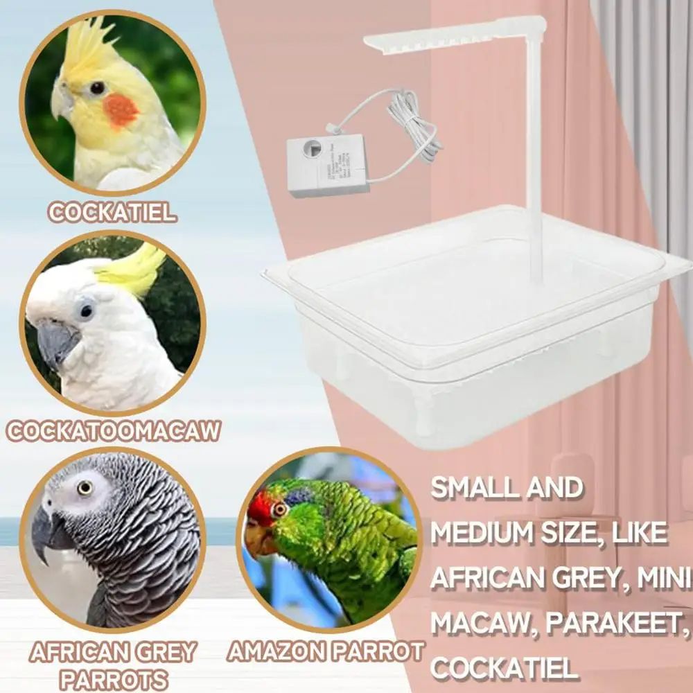 Automatic Parrot Bath Fountain Multipurpose Bird Bathing Tub Shower Box With Multiple Faucets For P 9