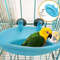 Hanging Bird Water Bath Tub With Mirror Durable Pet Cage Bathing Bowl For Parrots  Parakeets 0