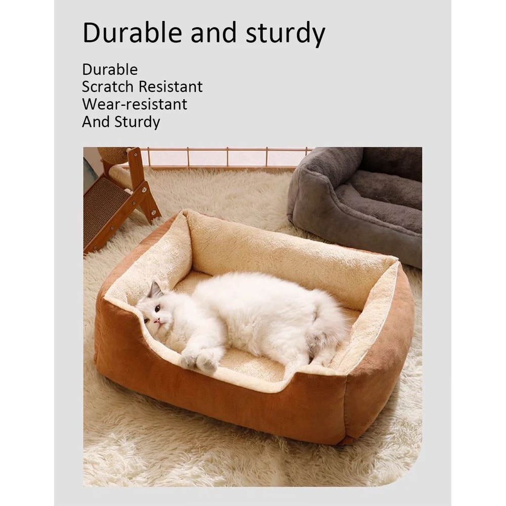 Luxury Cat Bed Plush Pet Products Basket House Beds for Kittens Small Dogs