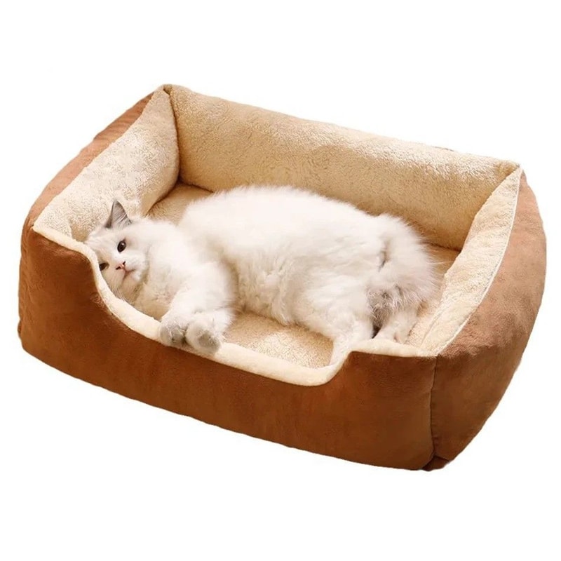 Luxury Cat Bed Plush Pet Products Basket House Beds for Kittens Small Dogs