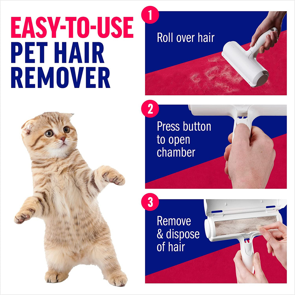 SelfCleaning Pet Hair Remover Roller Reusable Cat Dog Fur Remover Quick Animal Hair Removal To