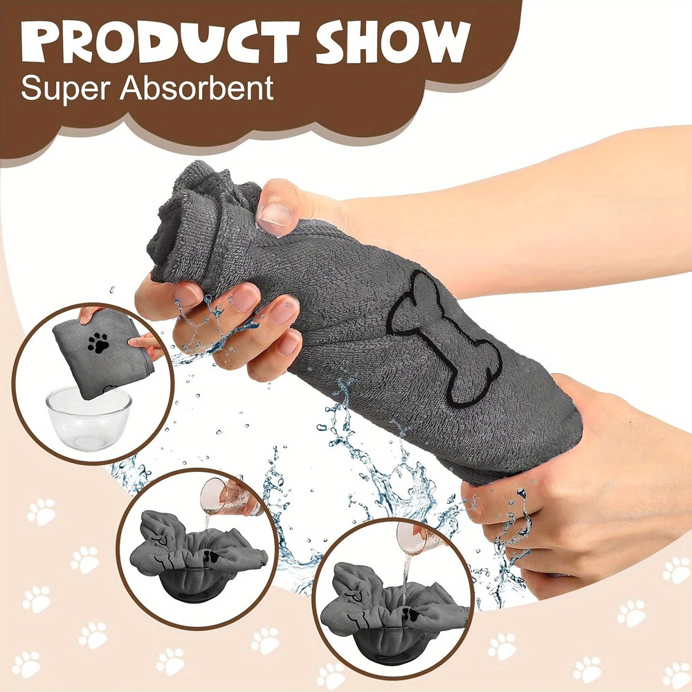 QuickDrying Microfiber Dog Towel Super Absorbent Pet Bath Towel For Dogs  Car Wiping Cloth 2