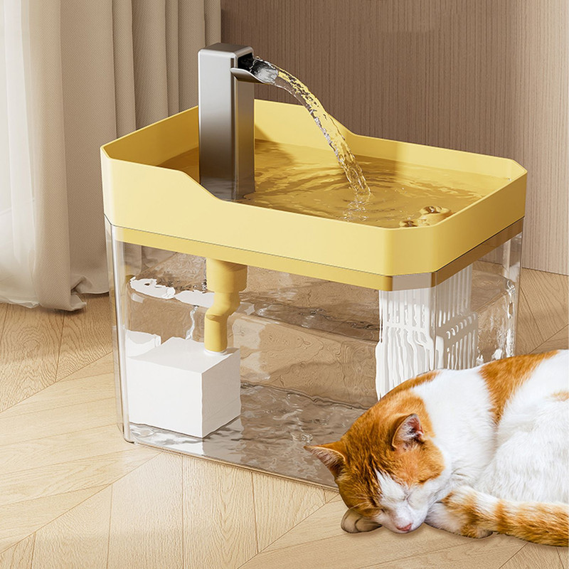 Automatic Cat Drinker Fountain Recirculating Filtering Water Dispenser with Transparent Design  An
