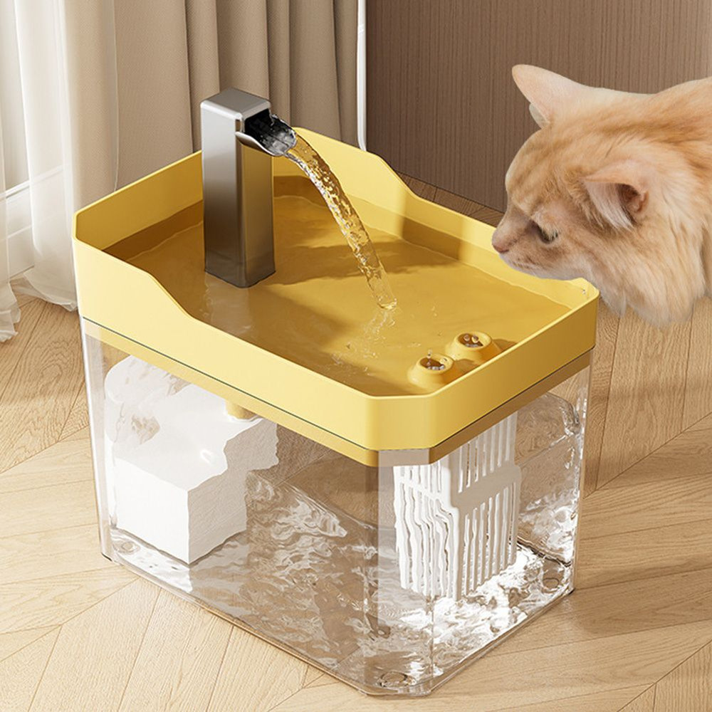 Automatic Cat Drinker Fountain Recirculating Filtering Water Dispenser with Transparent Design  An