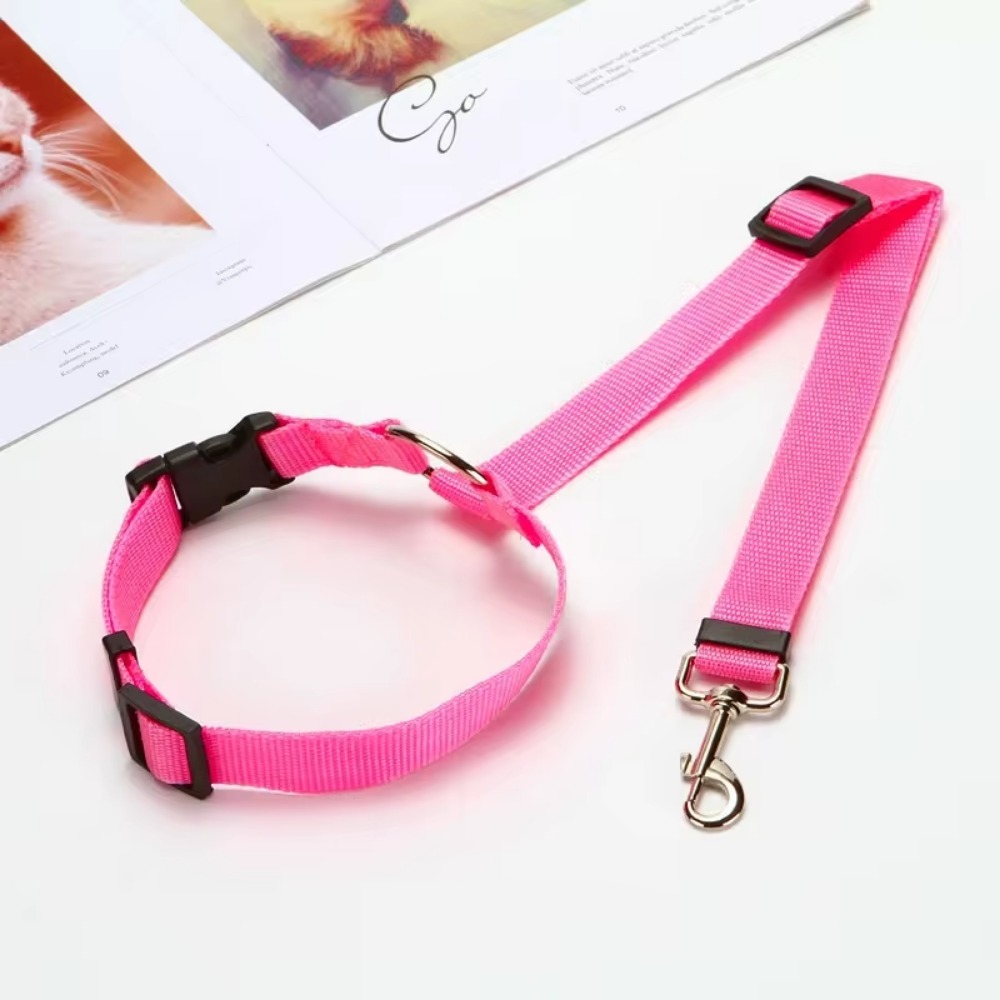 Durable Nylon Lead Leash Dog Harness TwoinOne Adjustable Pet Car Seat Belt for Safe Backseat Tr