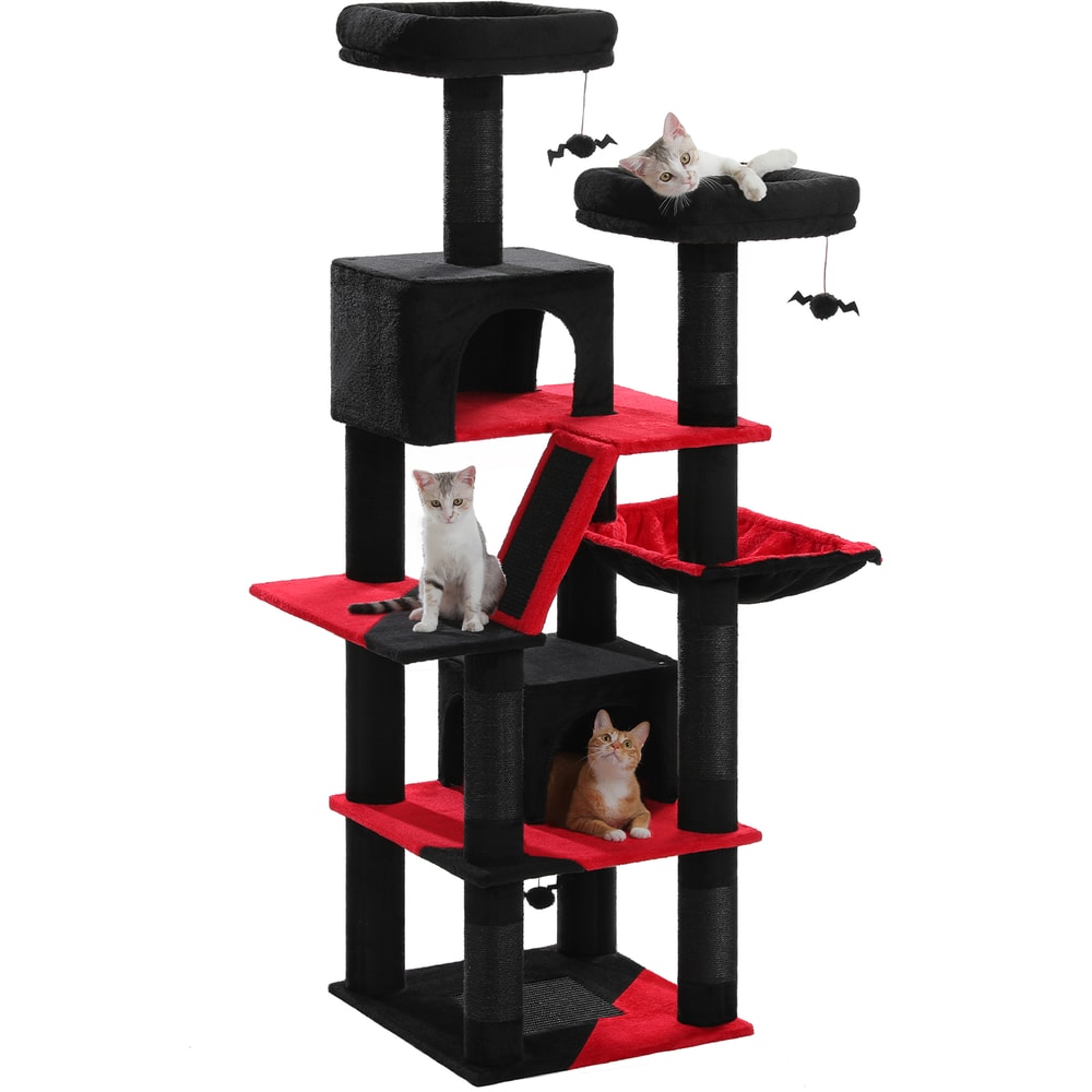 MultiLevel Plush Cat Tree ExtraLarge Cat Tower With Scratching Boards Perches Caves 15