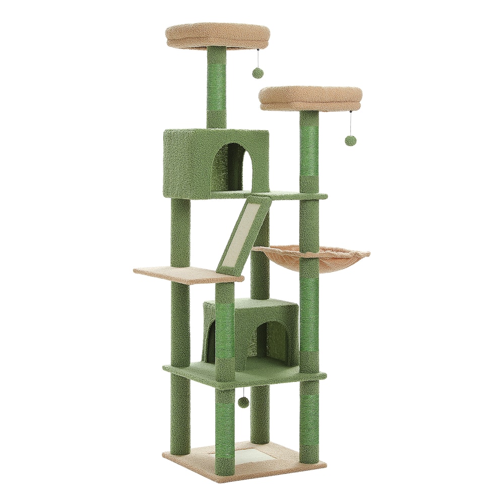 MultiLevel Plush Cat Tree ExtraLarge Cat Tower With Scratching Boards Perches Caves 11