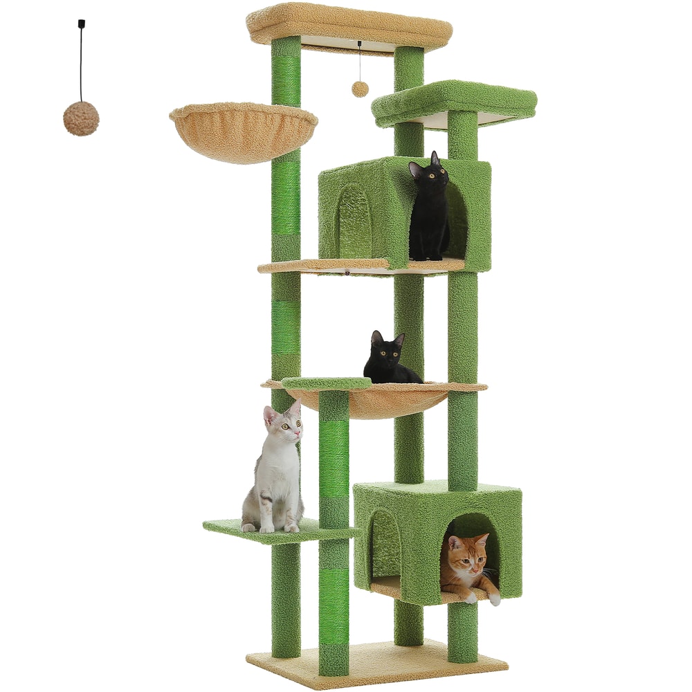 MultiLevel Plush Cat Tree ExtraLarge Cat Tower With Scratching Boards Perches Caves 12