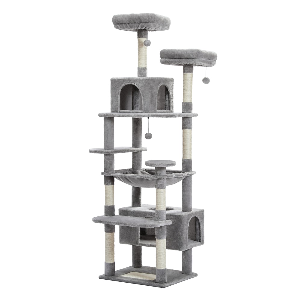 MultiLevel Plush Cat Tree ExtraLarge Cat Tower With Scratching Boards Perches Caves 6