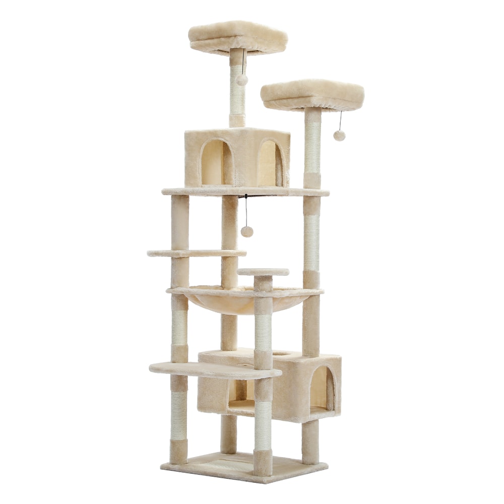 MultiLevel Plush Cat Tree ExtraLarge Cat Tower With Scratching Boards Perches Caves 7