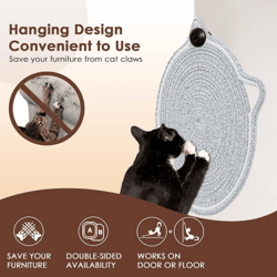 cat scratching post pad mat with ball toy, round circular non slip scratcher for indoor cats, fun interactive cat mat