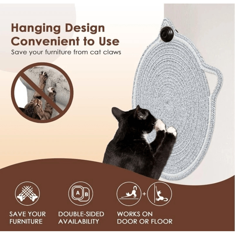 Cat Scratching Post Pad Mat With Ball Toy Round Circular Non Slip Scratcher For Indoor Cats Fun Int 0