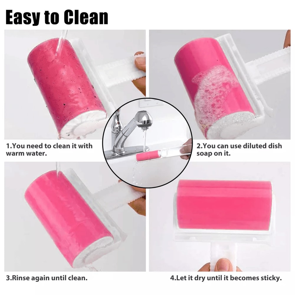 Washable Reusable Sticky Lint Roller For Clothes Pet Hair And Dust Remover Tool For Home Car Couch 6