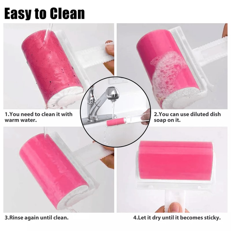 Washable Reusable Sticky Lint Roller For Clothes Pet Hair And Dust Remover Tool For Home Car Couch 6