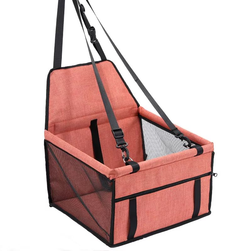 Premium Dog Car Seat Cover Foldable Travel Pet Booster With Safety Belt  Breathable Mesh 8