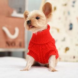 dog winter clothes knitted pet sweater for small & medium dogs, chihuahua & yorkshire puppy