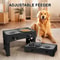 Adjustable Height Pet Feeder Slow Feed Double Bowl for Cats & Dogs