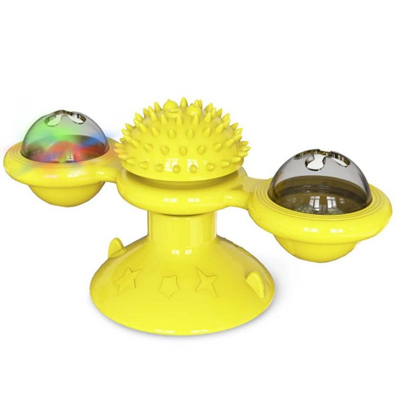 Cat Windmill Toy Interactive Turntable Puzzle Game  Toothbrush For Kittens 1