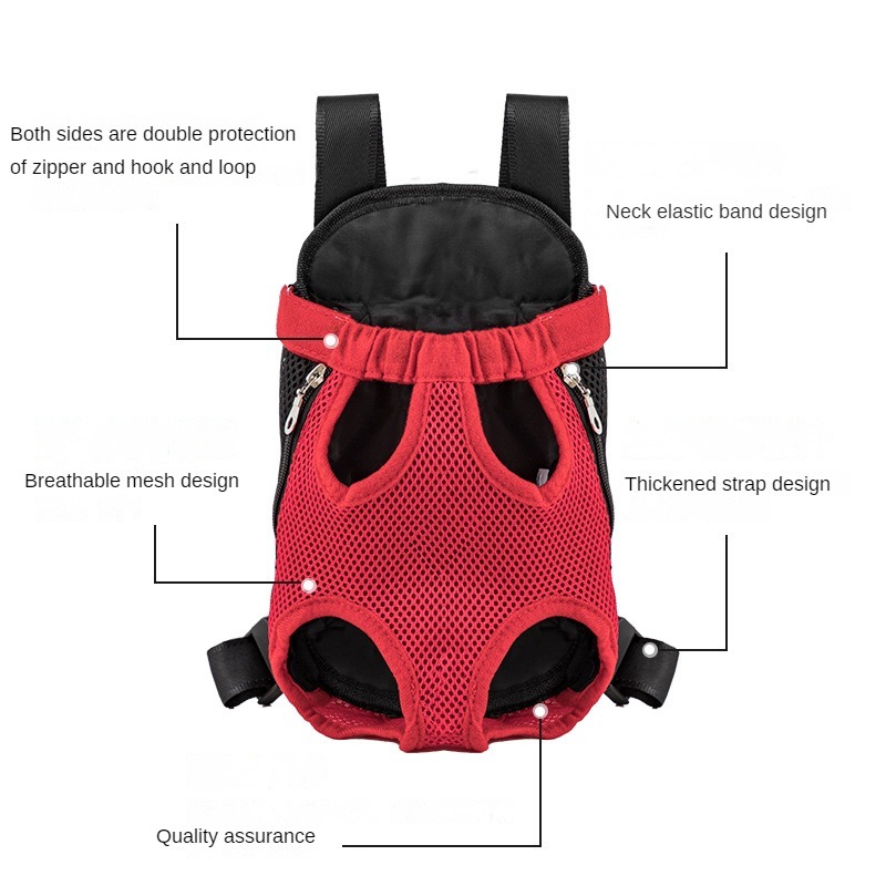 Double Shoulder Breathable Pet Dog Carrier Backpack Portable Travel  Outdoor Mesh Front Bag For Sma 2