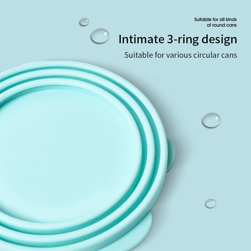 Portable Silicone Dog Cat Canned Food Sealer With Spoon Storage Cover For Pet Bowls 3