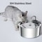 Stainless Steel Pet Water Fountain Automatic USB Cat Dog Feeder With UltraQuiet Pump Double Filtr 0