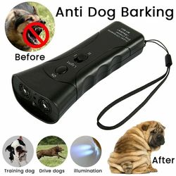 ultrasonic anti-barking device, dog barking trainer with led light & gentle sonic chaser for pets