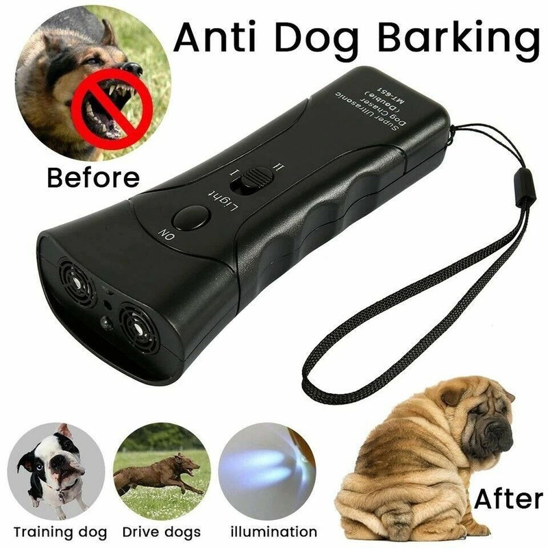 Ultrasonic AntiBarking Device Dog Barking Trainer With LED Light Gentle Sonic Chaser For Pets 0