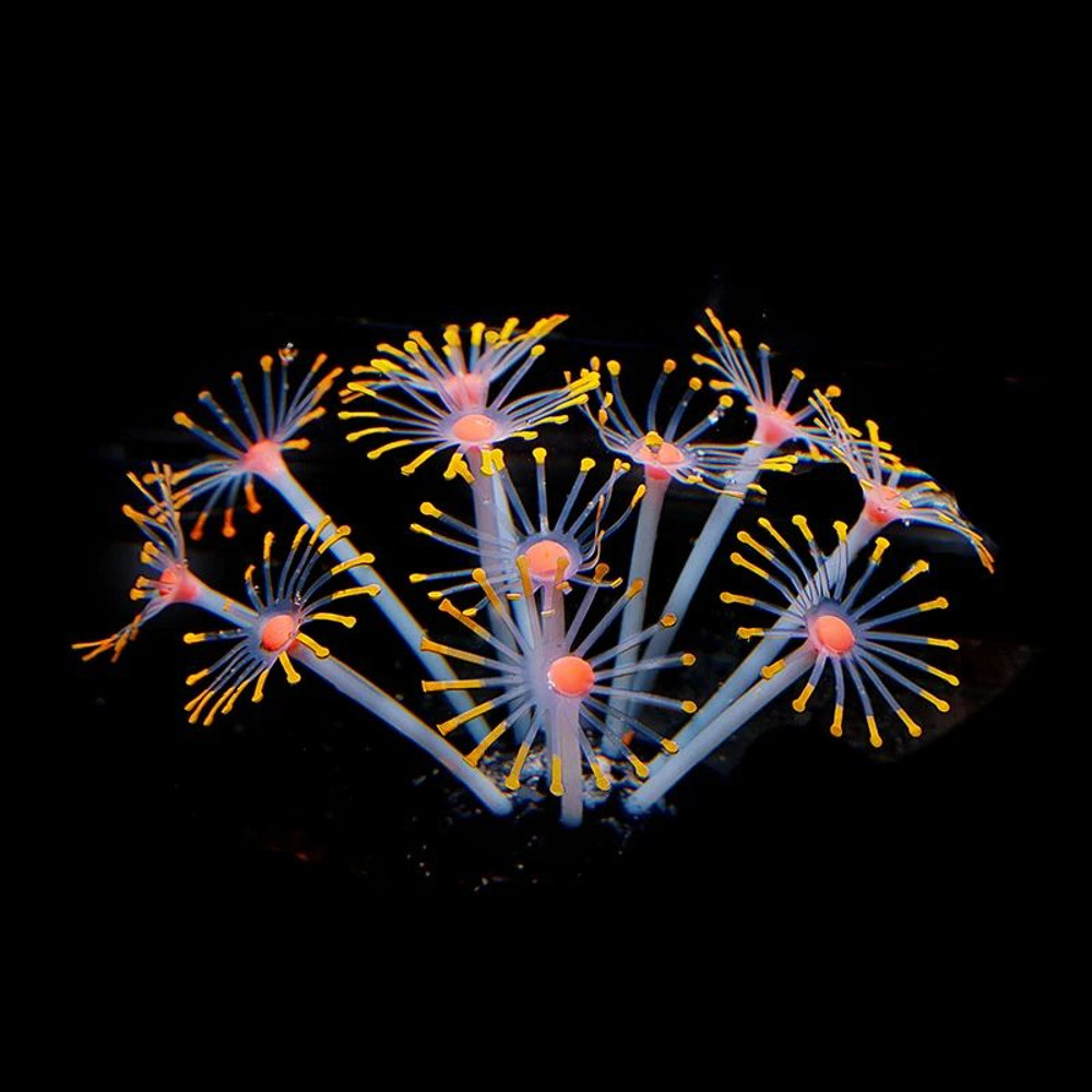 Silicone Glowing Coral Fish Tank Decor Dark Glow Fake Ornament 2