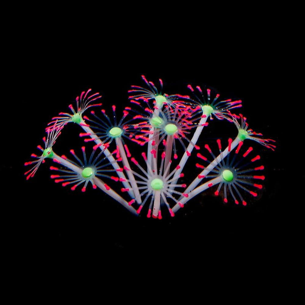 Silicone Glowing Coral Fish Tank Decor Dark Glow Fake Ornament 3