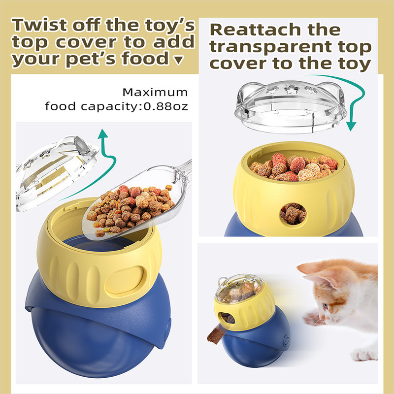 Interactive Cat Toy Treat Dispenser Tumbler Puzzle Feeder Ball For Indoor Pets IQBoosting Slow Feed 2