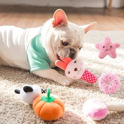 cute puppy dog cat squeaky toy - bite resistant chew for small pets