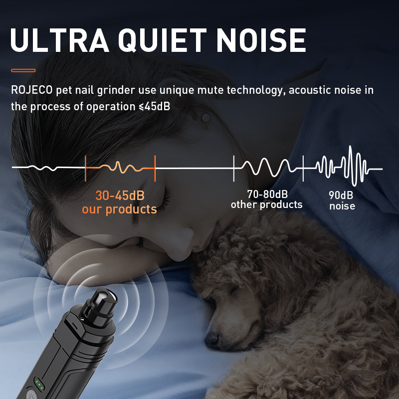 Rechargeable Dog Nail Grinder With LED Light For Dogs Cats 2